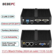 N100 미니PC 미니컴퓨터 게이밍PC BEBEPC 팬리스 산업용 미니 컴퓨터 J6412 j4125 i5 4200U 5200U 듀얼 LAN RS232 Win1011 프로 리눅스 우, 11.Celeron J4125 DDR4 - 8G RAM, 1개