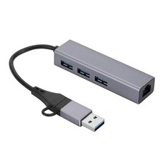 usbc타입허브 USB A C 이더넷 어댑터 3 0 허브 네트워크 카드 PC 갤럭시
