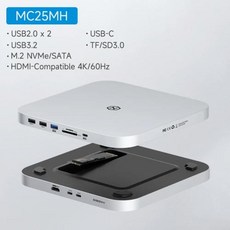 미니 모니터 도킹스테이션 USB허브 멀티허브 Hagibis-USB C 허브 맥 M1M2 용 HDD 인클로저 2.5 SATA NVME M.2 SSD 케이스-USB Gen 2 DP S