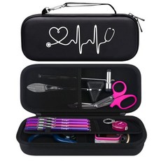 BOVKE 청진기 케이스는 3M Littmann Classic III Lightweight II S.E MDF Acoustica Deluxe Dual Head Cardiolo, W_Black+Black, 1개