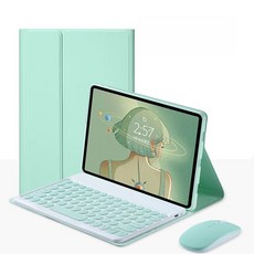 샤오신패드 레노버샤오신패드 미패드 5 프로용 무선 마그네틱 케이스 키보드 블루투스 키보드 마우스 미 패드 2021 11 인치 스마트 커버, 119.Green Round 01 - Japanese