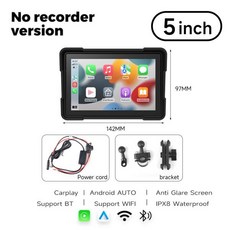 오토바이 DVR GPS 네비게이터 2K 대시 캠 무선 카플레이 안드로이드 오토 IPX8 방수 모토 전면 후면, 01 5 inch motor screen, 01 CHINA