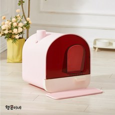 행운이네 스마트 냄새 방지 고양이 화장실 고양이 용품, 핑크