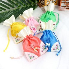 자수 복주머니 색상 랜덤 10x15cm 10개입