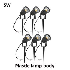 LED 정원 조명 야외 스파이크 잔디 램프 방수 테라스 장식 경로 스포트라이트 AC220V 110V DC12 5W 10W 15W, DC12-24V, 6 PCS 5W, Blue, 1개