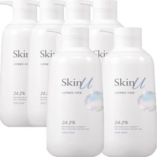 해피바스 스킨유 에멀전 샤워젤 연약한 피부용, 600ml, 6개