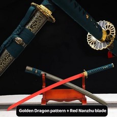 셀리몽 303726 도검 훈련용 칼집이 있는 두꺼운 나무 사무라이 검 대나무 일본 우치가타나, N