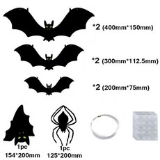 할로윈 박쥐 펜던트 세트 펠트 매달린 나무 정원 빛나는 눈 야외 장식 도매, 02 2_01 other