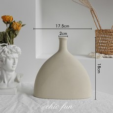 북유럽 심플 세라믹 무광 화병 드라이플라워 조화 베이직 오브제, B