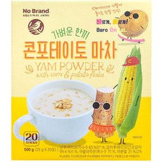 노브랜드 가벼운 한끼 콘포테이토 마차 500g 식사대용차 콘푸레이크 아침간식 20스틱, 25g, 1개, 20개입