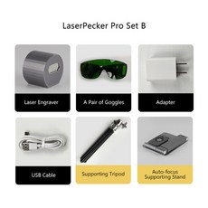 레이저각인기 레이저마킹 laserpecker pro 휴대용 diy 조각기 기계 3d, 우리를, 프로 세트 b, 1개