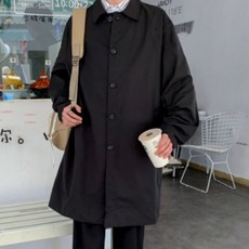 남성 트렌치코트 간절기 오버핏 롱자켓 아우터
