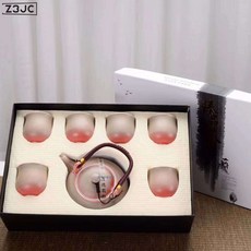 Z3JC 도자기 라지 찻주전자 찻잔 가정용 초대용량 싱글포트 쿵푸 다기세트 선물세트, 대용량 세트4【선물세트】, 1개
