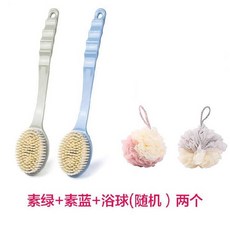 때타월 샤워 때밀이수건 때밀기 소프트브러시 목욕브러쉬 때장갑 브러쉬긴손잡이 샤워타올 부드러운모 브러시 샤워볼 매직기기 각질제거, T11-소람+그린+샤워볼 랜덤 2개, 기본