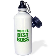 3dRose Worlds Best Green Text-Design for The Great 3dRose 세계 최고의 보스를 위한 최고의 녹색 텍스트 디자인 스포츠 물병 21온스