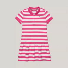 타미힐피거 걸즈 Stripe Polo 반팔드레스 Pink White
