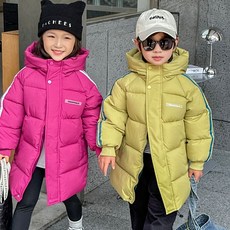 아동 파스텔 겨울 롱 패딩 후드점퍼