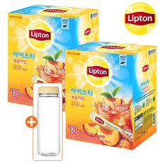 립톤아이스티 복숭아맛 80TX2개+보틀500ML, 립톤 아이스티 80T X 2개