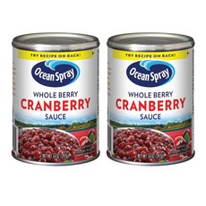 Ocean Spray Whole Berry Cranberry Sauce 오션스프레이 홀 베리 크랜베리 소스 14oz (397g) 2팩, 1개, 397g