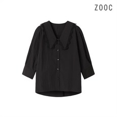 [ZOOC] 빅카라 볼륨소매 블라우스 V212PSC935_BK