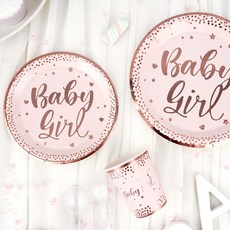 파티팡 파티접시 23cm 10p + 파티접시 18cm 10p + 파티컵 10p 생일 테이블패키지 10인세트, 1개, 베이비걸 로즈골드 1개, 베이비걸 로즈골드