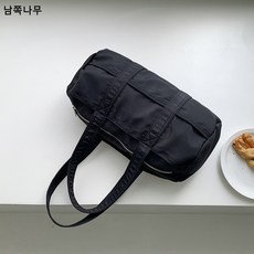 2022 한국 캐주얼 대용량 겨드랑이 원통백 스포츠 휴대용 나일론백 순색 토트백 소인