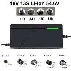 스마트 리튬 배터리 팩 충전기 미국 EU AU UK 플러그 42V 54.6V 67.2V 84V 36V 48V 60V 72V 2A 3A 5A 10S, 1개