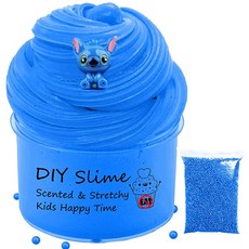아이멜리토이 뉴 블루 스티치 슬림 슈퍼 소프트와 비 스티키 DIY 버터 슬림 파티 여자 남자 애호가, 상세페이지 참조