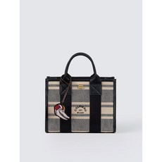  COLOMBO STRIPE SMALL TOTE BAG BLACK 