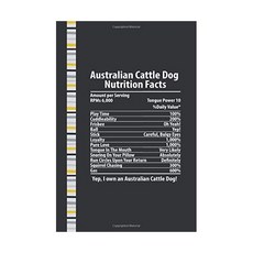 Australian Cattle Dog Nutrition Facts: Australian Cattle Lined Journal Notebook - Valentines Day Gift Lined Journal Notebook to Write In for Notes ..., 1개