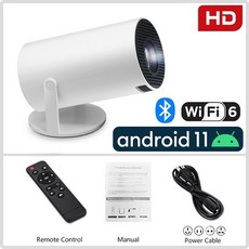 빔프로젝터 가정용 캠핑용 AUN HY300 스마트 홈 시어터 미니 시네마 블루투스 와이파이 동기화 풀 HD 4K 안드로이드 11