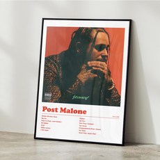 포스트말론 Post Malone 힙합 인테리어포스터 사진액자 포스터액자 09, A4 사이즈(210x297mm), A4포스터만 구매 - 포스트말론lp