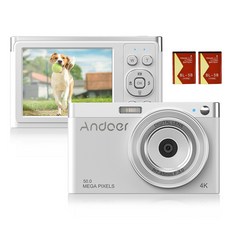 Andoer IPS 50MP 2.8인치 IPS패널 4K 디지털 카메라, 화이트