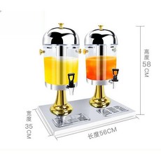 업소용 음료 디스펜서 스텐 냉보온 뷔페 호텔 식당 주스 탄산 식혜 기계, 8L+8L (금도금), 1개