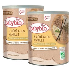 babybio 베이비바이오 5가지 곡물 바닐라 퀴노아 유아용 시리얼 6개월이후 220g 2개