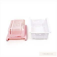 화데버 냉장고 클립 바구니 길이조절냉장고정리함, 1개, 화이트