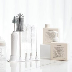 꿈비 손목보호 전동 젖병세척솔+바바디토 주방세제 본품 세트, 전동세척솔+바바디토 주방세제 본품&리필