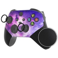 Xbox 코어 무선 컨트롤러를 위한 익스트림레이트 ASR 버전 재설계된 쉘 - 성능 고무 그립 스틱 문지르기 방지 링 Series X S 컨트롤러용 맞춤형 페이스 플레이트 N, Nebula Galaxy