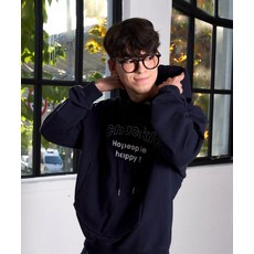 CHUCKLE Round Pocket Hoodie navy