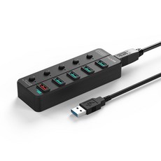 A타입 USB허브 5포트 USBHUB 확장 10기가 퀵차지 개별전원 일체형허브, 본상품선택 - huba528