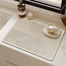 하스몰 주방 깔끔 고급 심플 소프트 물 흡수 식기건조 디자인 규조토 설거지 매트 2개, 30*40cm, TYPE 3