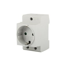 Anssin Schuko 소켓 내장 DIN 레일 보호 접점 35mm 모듈 AC 전원 콘센트 플러그, 02 German standard, 01 250 볼트, 01 CHINA, 1개