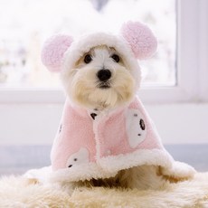 JIBAIHUO 소형견 겨울용 망토 이블 / 포켓 있는 반려동물 담요, M (3_5kg~6_5kg추천), 브라운, 1개