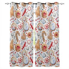  로만세이드암막 진저브레드 남자 눈사람 커튼 로만세이드 