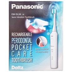 Panasonic Doltz 音波電動牙刷 EW-DL34, 可充電式, 牙周護理, 超細刷毛深度清潔, EW-DL34-W, 1盒