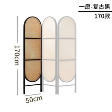 중식 거실 접이식 등나무 병풍 가정용 방 접이식 사무실 접이식 이동 원목 중식 현관 스크린, [레트로블랙]높이180cm폭50cm-3개, 3개