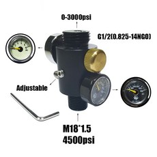 조절식 공압 HPA 밸브 고압 출력 0 3000psi 실린더 탱크 보틀 4500psi 입력 M18 15, 47040, 1개 - hpa