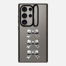 케이스티파이 CASETiFY 갤럭시 S24 울트라 임팩트 링 스탠드 케이스 Chrome Bows Black