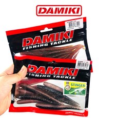 다미끼 스팅거 4인치 투톤컬러 배스웜 노싱커 웜 루어, 309