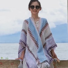 ROYALBELLE 여성 봄 에스닉한 티베트 여행 외투 목도리 두꺼운 담요 망토 K071607